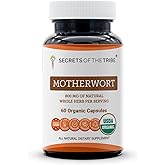 Secrets of the Tribe Motherwort USDA Organic Capsules | Certified Organic Vegetarian Capsules, Herbal Dietary Supplement | Leonurus Cardiaca Dried Herb (60 Count)