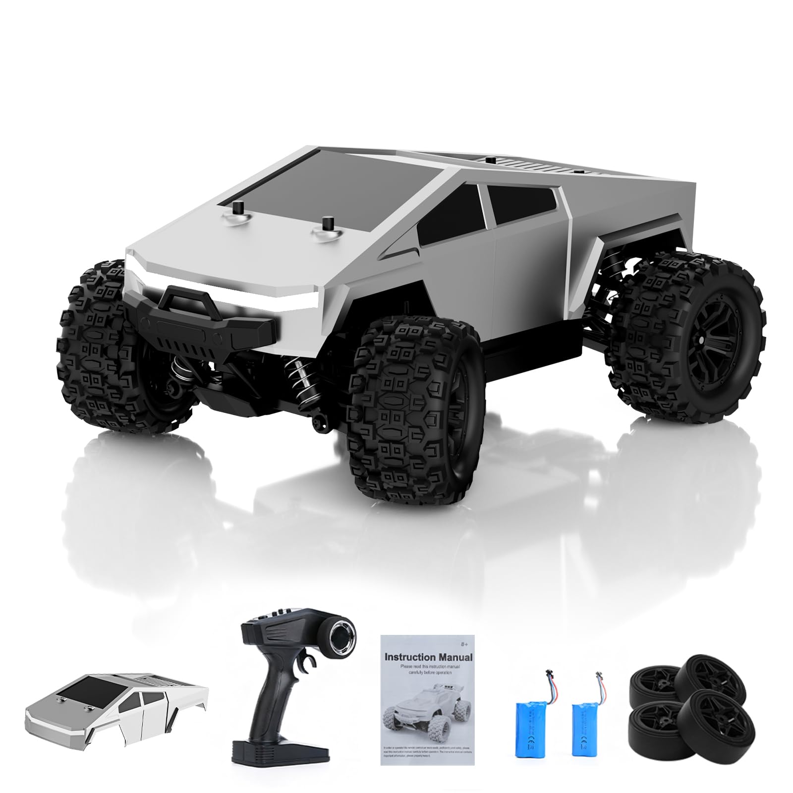 Photo 1 of 1:18 Fast RC Car 40 KM/H High Speed 4WD Remote Control Monster Truck 4X4 Off Road All Terrain with 2 Batteries/2 PVC Shell Pickup, 2.4GHz Remote Control, Ideal Gifts for Christmas/Happy New Year