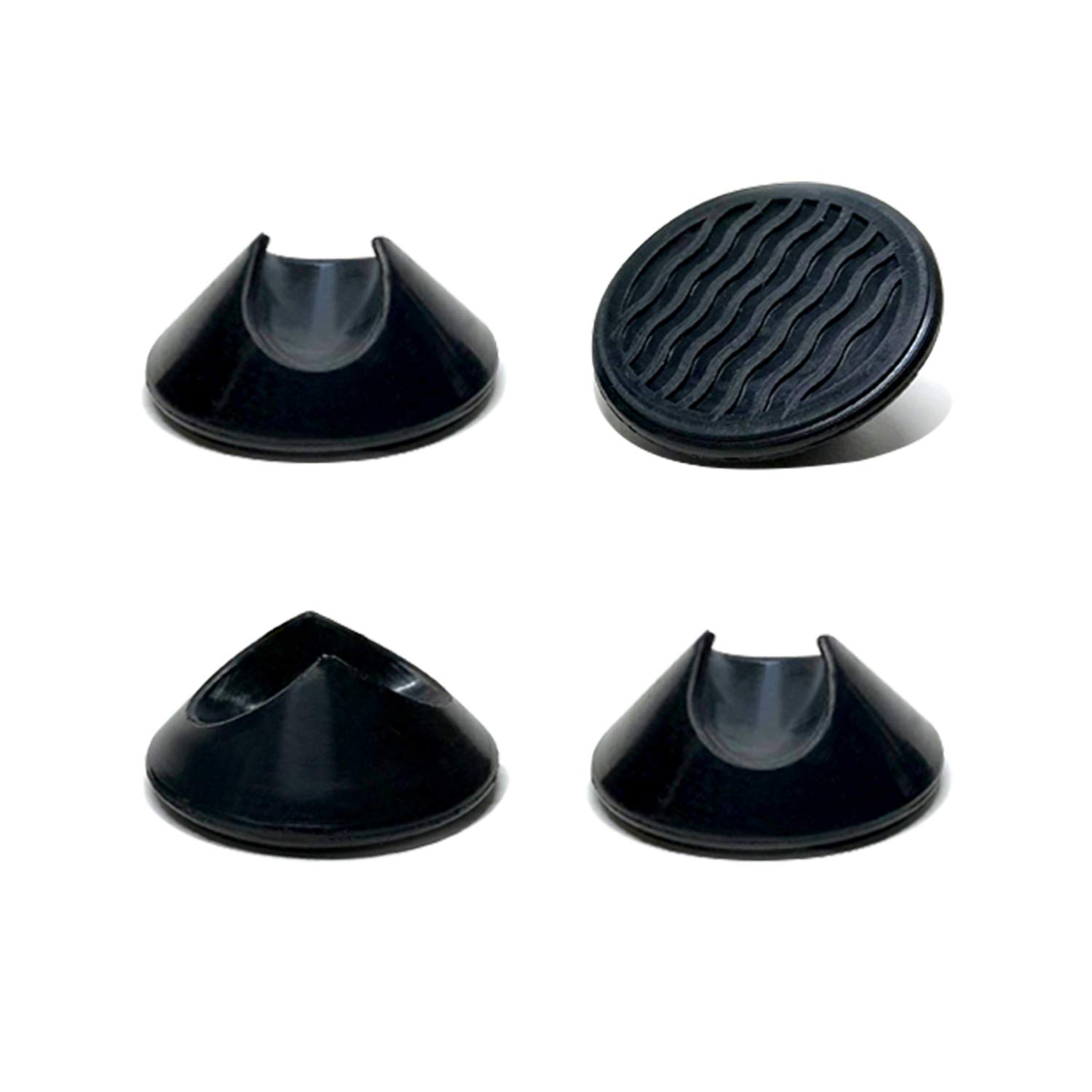 Hairpin Legs Feet Protectors - Hard Floor Friendly Non-slip Rubber Glides - Universal for 10mm and 12mm Steel Rod (4, Black)