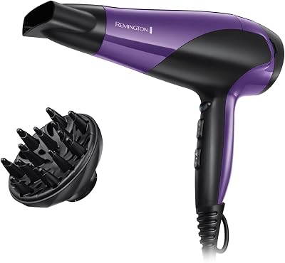 Remington D3190 2200W Ionic Hair Dryer Purple Diffuser Concentrator 3 heat