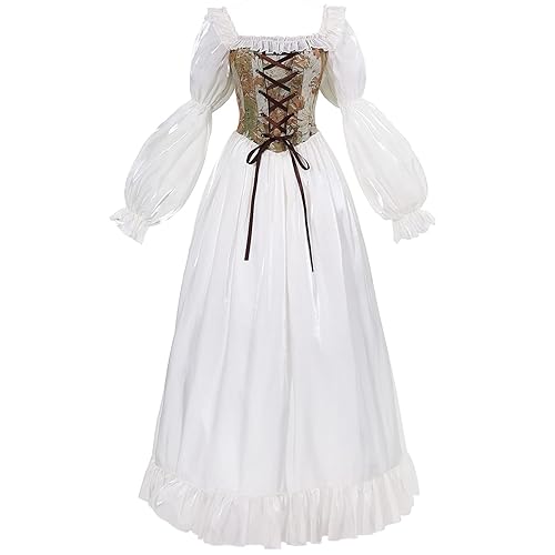 NSPSTT White Renaissance Dress Women Fairy Dress Victorian Medieval Costume,  Fairy Green, M in Kenya | Whizz Costumes