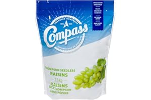 Compass Seedless Thompson Raisins, Kosher Certified, 1,300 Grams - Sweet and Healthy Snacking Delight