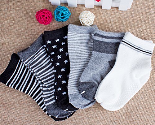 Cubaco Baby Socks, 12 Pairs Non Skid Anti Slip Cotton Grip Socks for Toddler Baby - Thumbnail 5