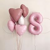 Lingqiang 40'' Pink Number Balloon 0-9 Foil Self-Inflating 9th Birthday view 5