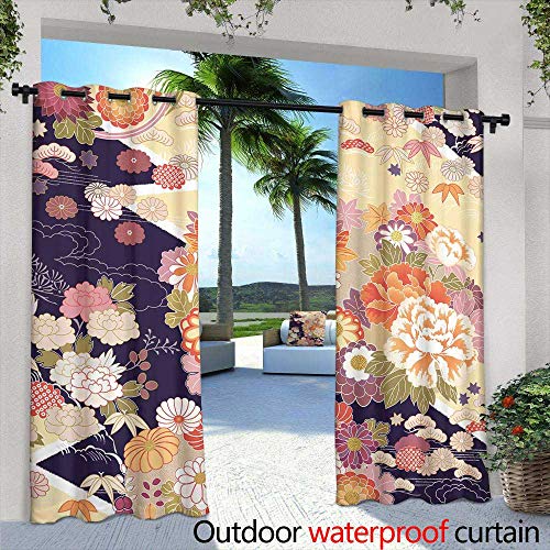 Lightly Outdoor Blackout Curtains Vintage Rose Pattern Shabby Chic