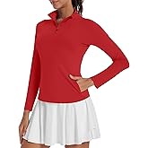 Runhit Women's Quarter Zip Pullover with Pockets Long Sleeve Golf Tennis Shirts UPF 50 Sun Protection Workout Athletic Tops