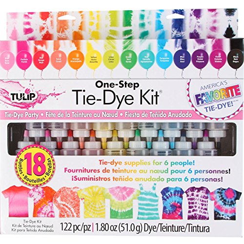 Tie-Dye Kit by Tulip - 18 Colors and 100-pc Rubber Brands - One Step