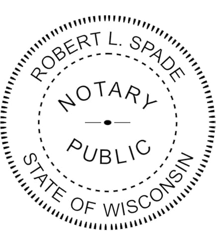 Wisconsin Round Notary Stamp - Pre-Inked For 25,000 Impressions & State Compliance