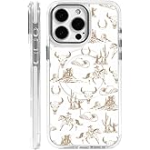 Case for iPhone 16 Pro Max Clear,Compatible with MagSafe,Anti-Scratch Magnetic Case,Brown Western Wild West Cowboy French