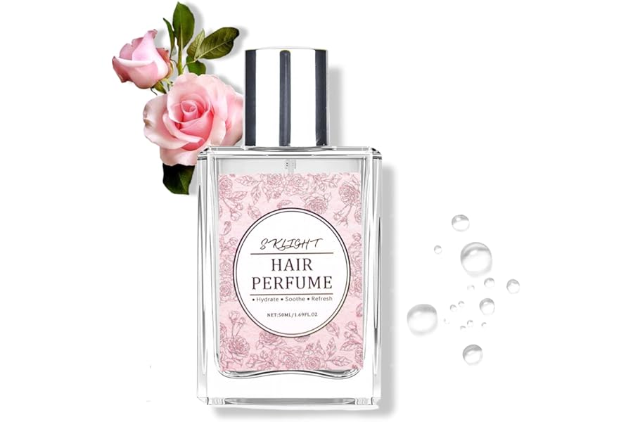 Hair Perfume for Women Long Lasting, Deodorizing Rose Perfume Oil Parfum for Women, Body & Hair Care Mist Fragrance Spray, Alcohol Free & Nourish Freshen Hair, Body & Pillows for All Hair Type, 50mL