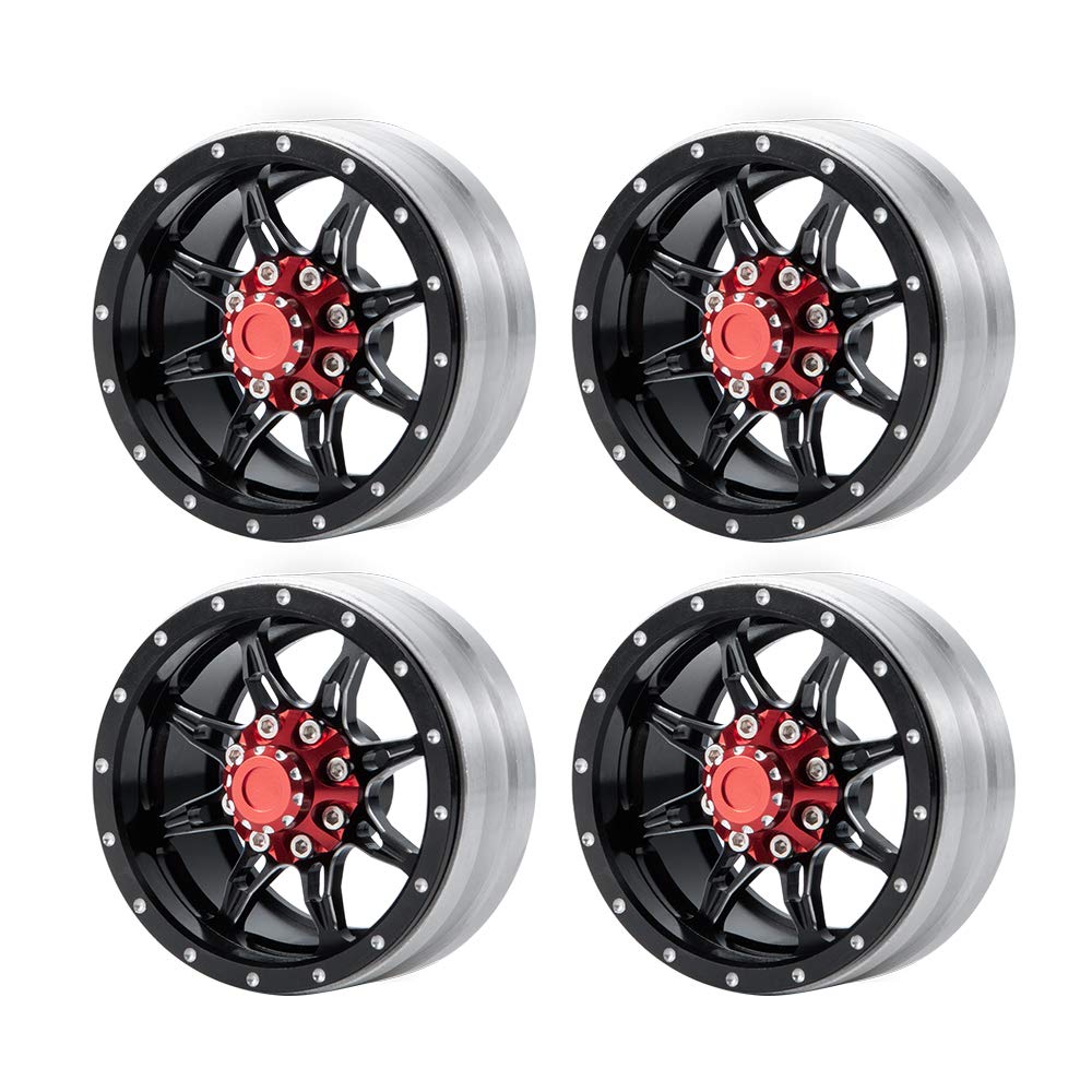 AXspeed 1.9" Beadlock Wheel Rims for 1/10 Axial SCX10 TRX4 D90 RC Crawler Car, pack of 4