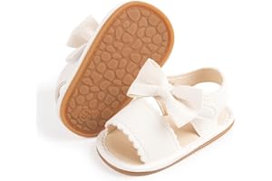 Babelvit Infant Baby Girl Boy Sandals Comfort Premium Summer Outdoor Casual Beach Shoes with Flower Bowknot Anti Slip Rubber Sole Newborn Toddler Prewalker First Walking Shoes
