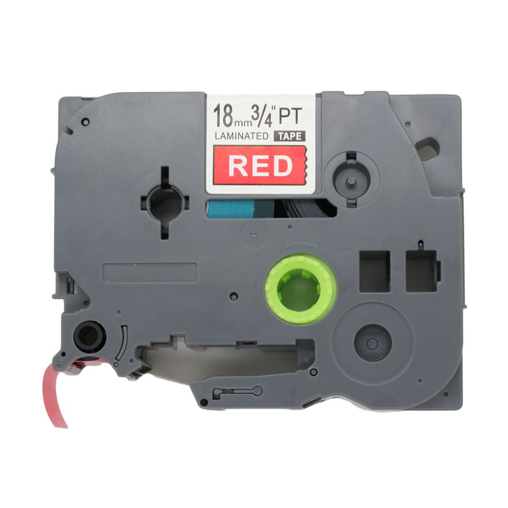 Fassport 1 Pack White on Red Label Tape Compatible for Brother P-Touch TZ 445 TZe 445 18mm 3/4"