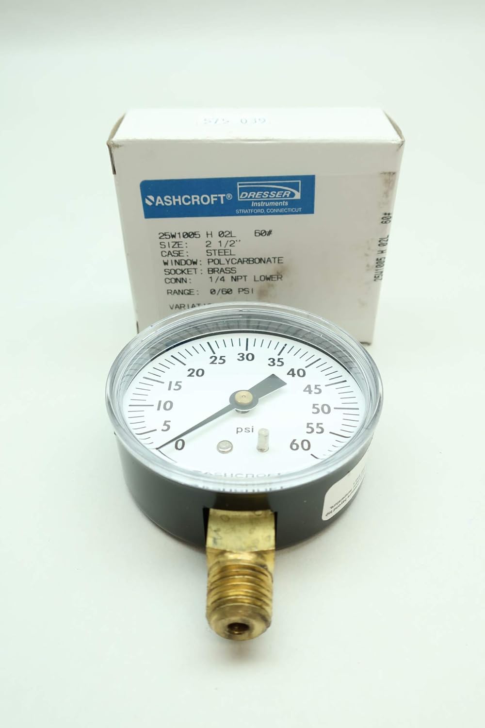 ASHCROFT 21/2" LOW PRESSURE GAUGE 060 PSI 1/4" NPT Business
