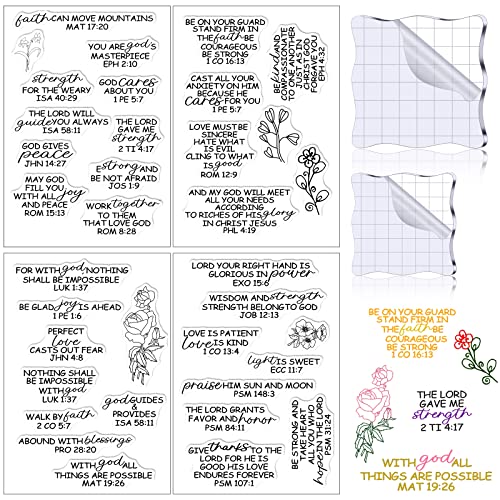 4 Sheets Bible Verse Clear Stamps Set Christian Scrapbooking Stamp ...