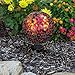 Lily's Home Colorful Mosaic Glass Gazing Ball, Designed with a Stunning Holographic Petal Mosaic Pattern to Bring Color and Reflection to Any Home and Garden, Red and Gold (10