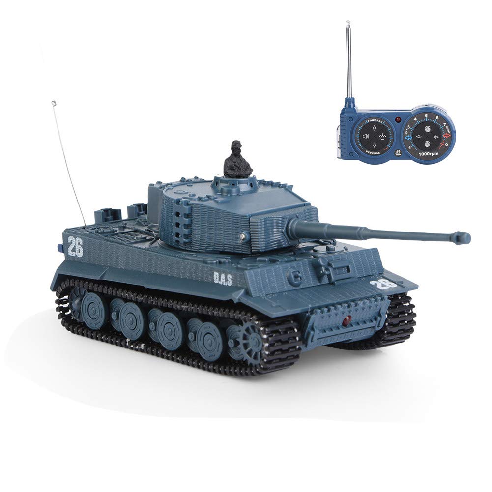 VGEBY1 RC Tank Toy, 1/72 Scale 4 Channels High Simulated Remote Control Mini Tank Toy for Children Gift