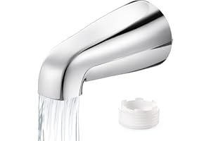 Fosenlion Universal Bathtub Faucet Replacement Tub Spout –– Fast-Fill, No-Leak Metal Faucet, Easy Installation, Fits 1/2" IPS & 3/4" IPS Thread Pipes, Includes Adapter (Chrome)