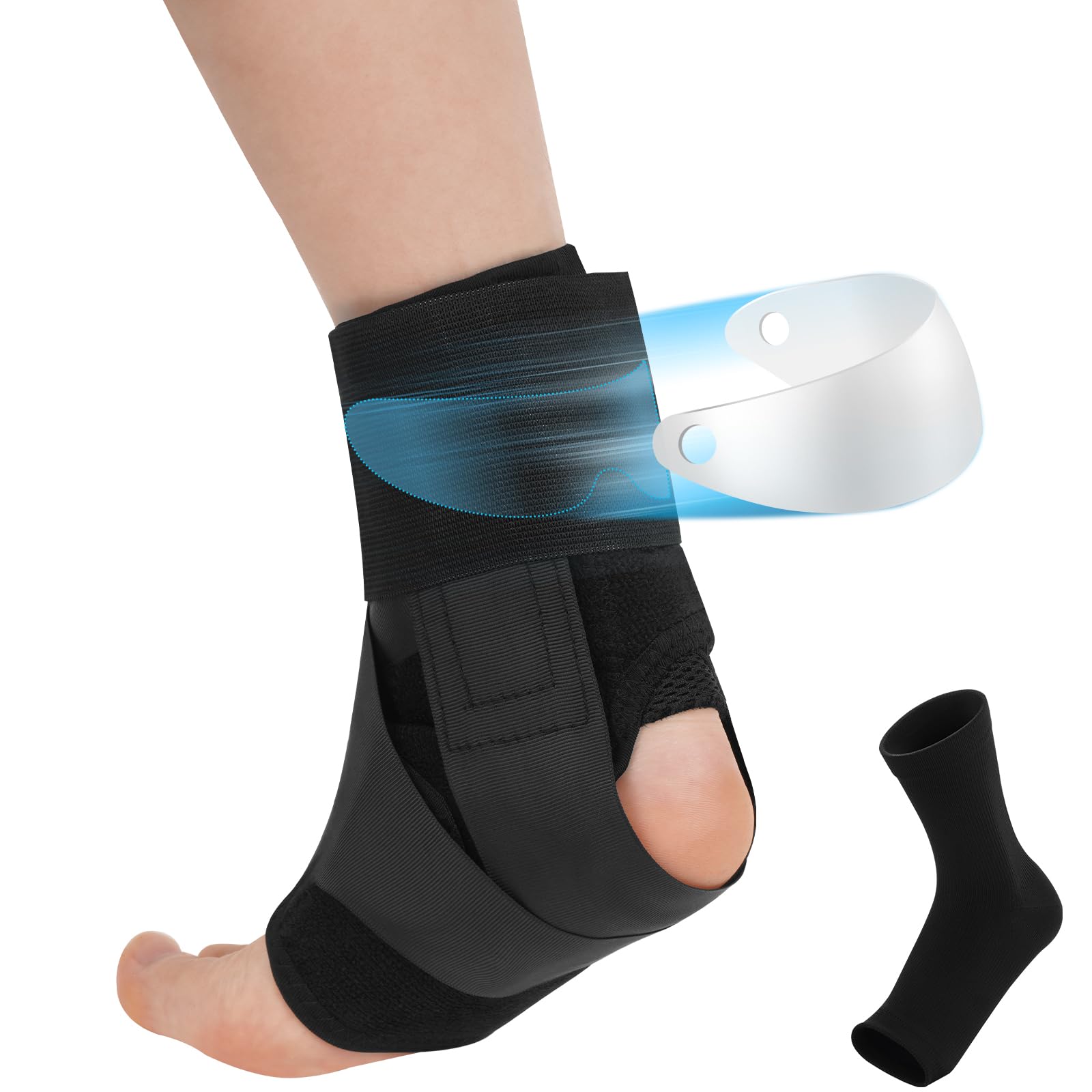 Photo 1 of TANGKA Ankle Brace for Men and Women - Quick Lace Ankle Brace for Running, Basketball, Injury Recovery Ankle Support Brace with 1 Sock Ankle Sprain Brace (Medium)