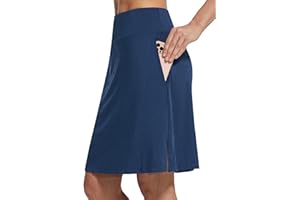 BALEAF Women's 20" Golf Skirts Knee Length Skorts Athletic Modest Long Acitive Casual Pockets UV Protection