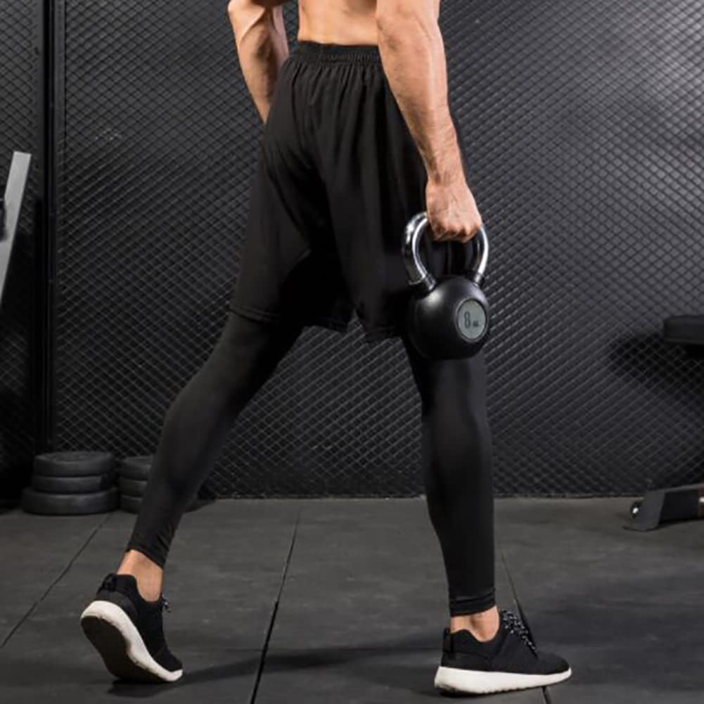 TopTie Men's 2 in 1 Running Pants, Basketball