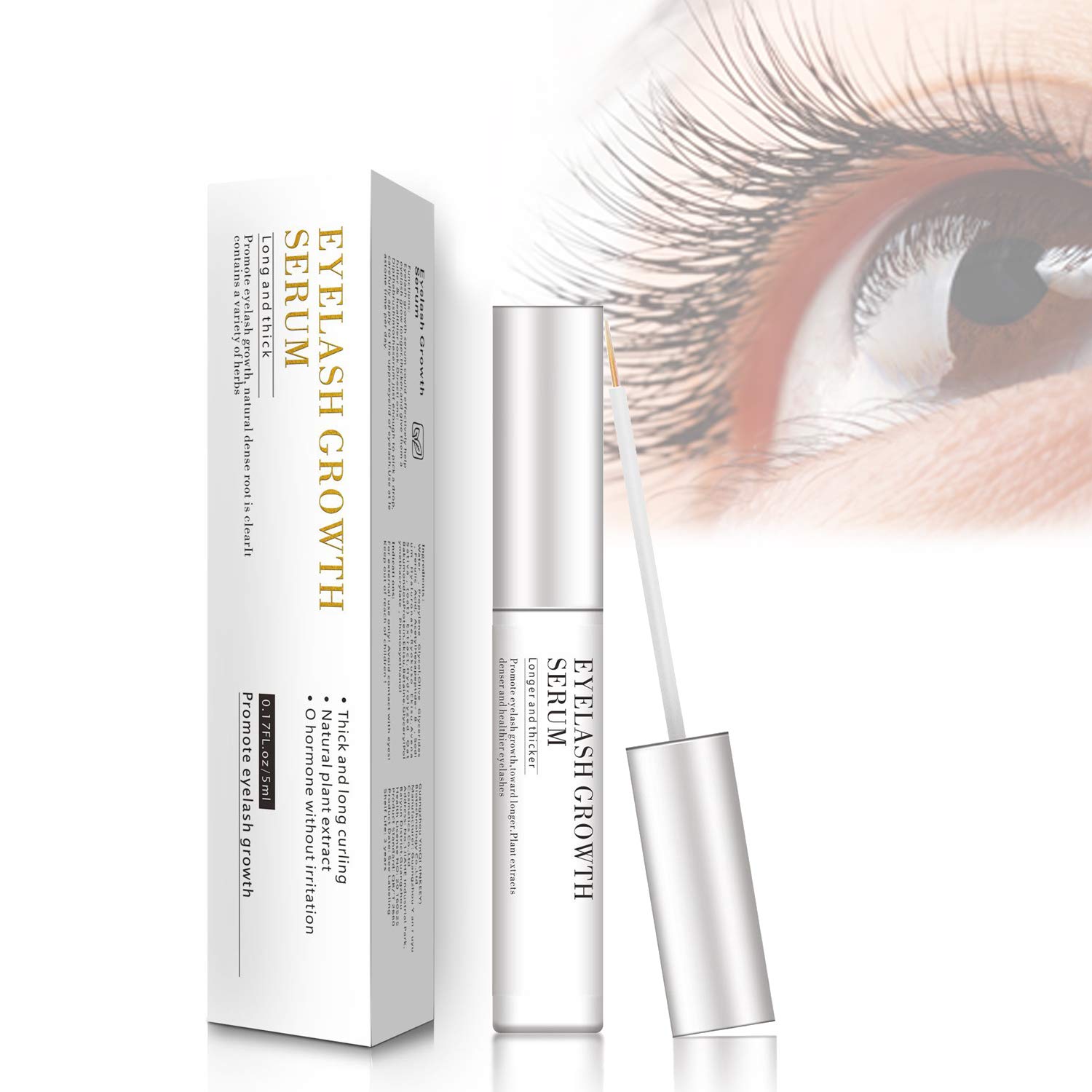 Eyelash Growth Serum, Brow Growth Serum, Eyelash Enhancer, Natural Irritation-Free Ingredients for Thicker and Longer Eyelashes 5ml (5ml)