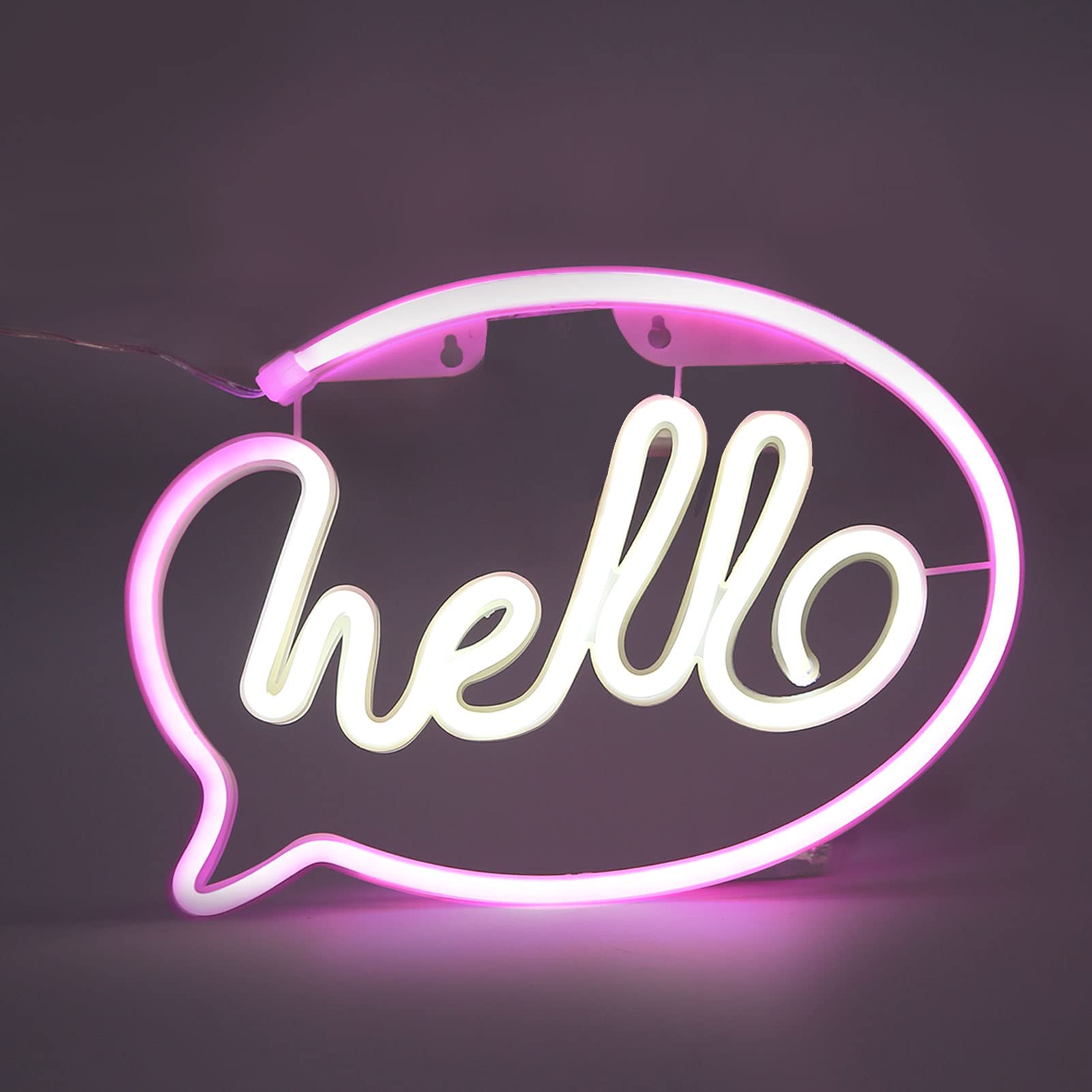 Neon Lights, LED Neon Lights Hello Neon Lights Indoor Night Lights Glowing Neon Lights Decorative Signs LED Lights For Room Party Festive Decoration