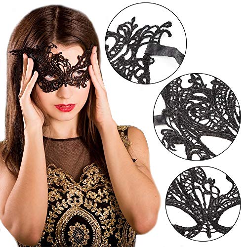 VGOODALL 12 STK. Venezianische Maske, Damen Spitze Augenmaske Geheimnisvolle Lace Maske für Halloween Party