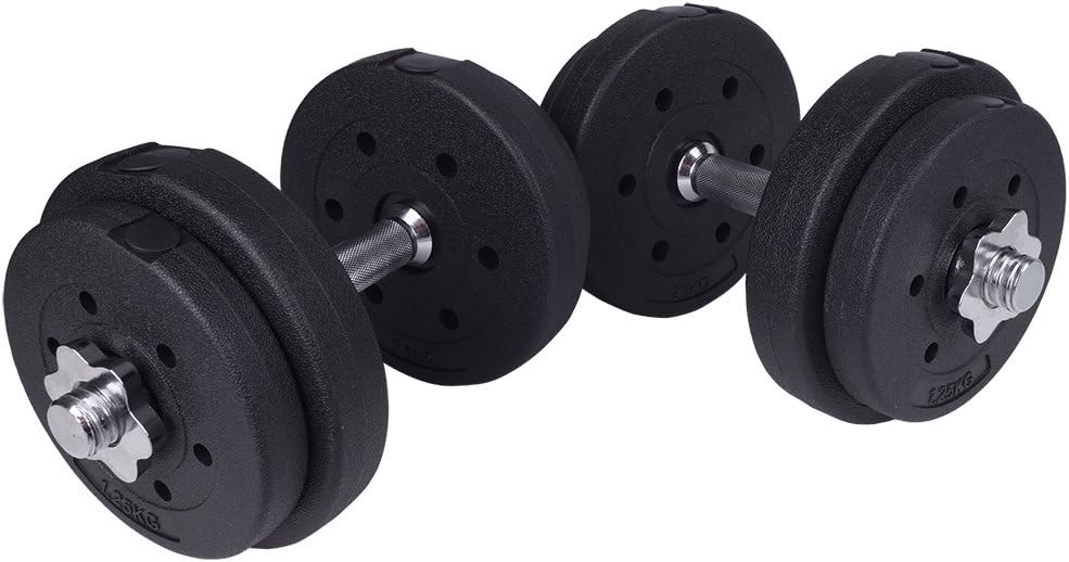 ScSPORTS Short Dumbbell Set 20 kg 35 cm x Diameter 30 mm Solid Steel Chrome Dumbbell Weight