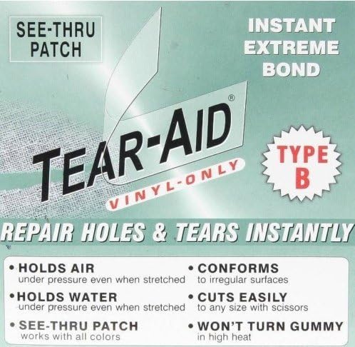 REPAIR PATCH: Zodiac Inflatable Boat Raft Dinghy 6x12" Tear Aid B by Tear Repair
