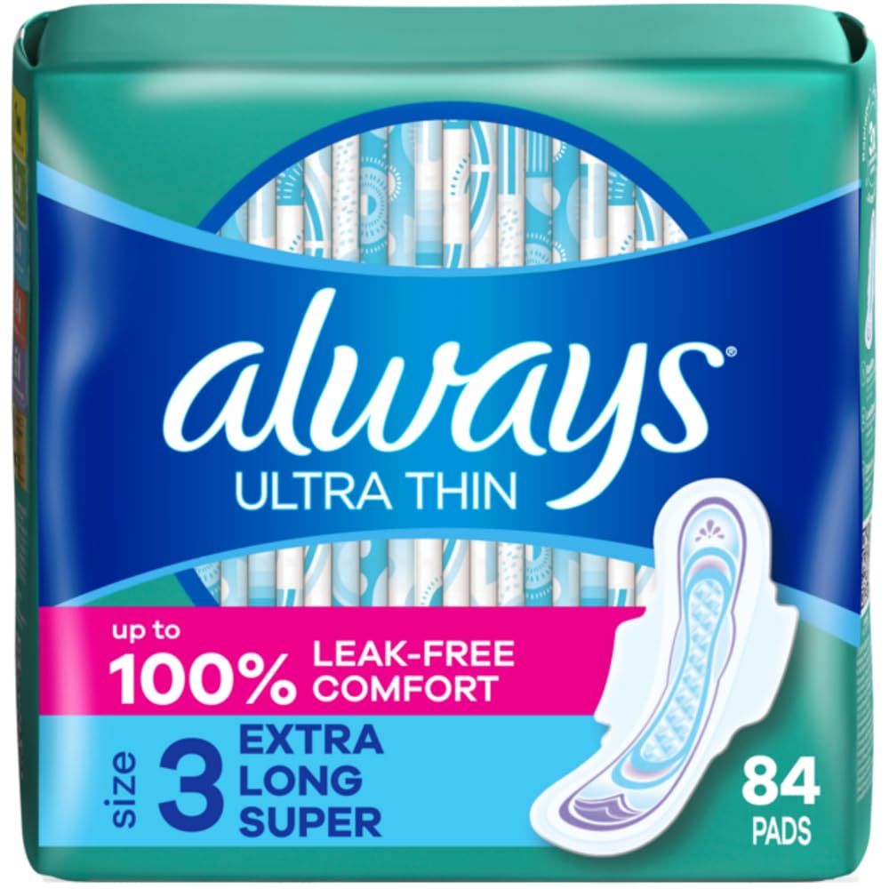 Photo 1 of Always Ultra Thin Pads with Wings, Size 3, Extra Long Super, 84 Count (3 Packs of 28)