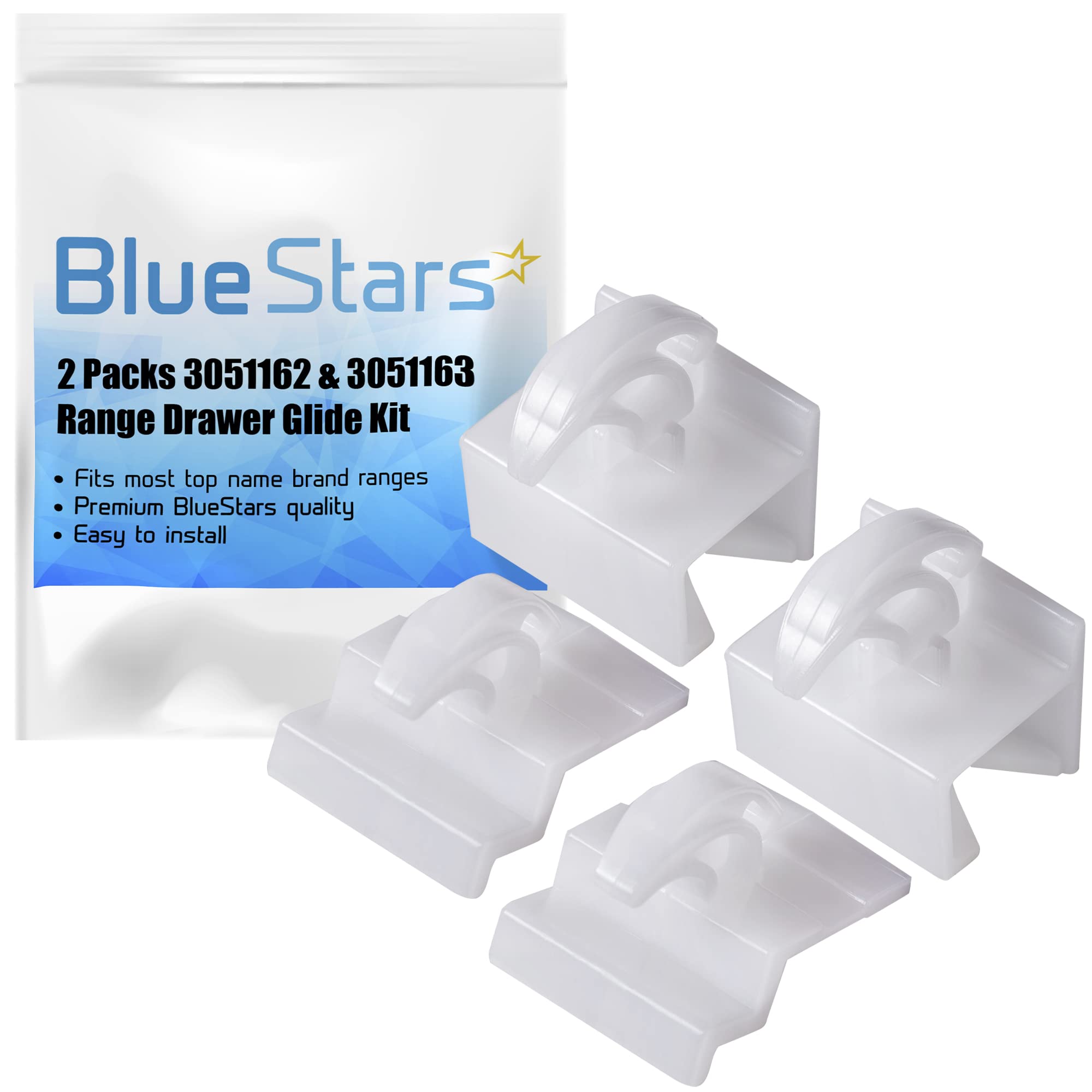 Photo 1 of BlueStars 2 Packs 3051162 & 3051163 Range Oven Front and Rear Drawer Glide - Compatible with Electrolux and Frigidaire Ranges - Replaces AP2121517 PS434226 PS434227