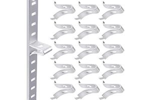 Isslly 40pcs Cabinet Shelf Clips, Metal Adjustable Shelf Bracket Clips, Shelf Pegs, Shelf Support Pins, Pilaster Shelf Support Clip for Metal Shelving -Silver