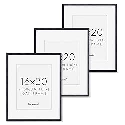 16x20 Black Picture Frame for Wall, 16"x20" Oak