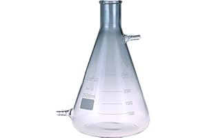 LUERFLEX 2500ML 1/2GAL Filtering Flasks Borosilicate Glass Conical Erlenmeyer Flask with Upper Mouth and Lower Mouth Pack of 1