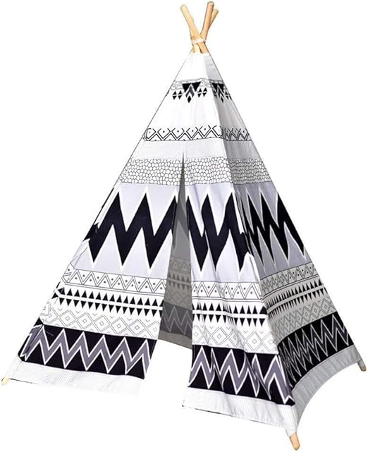 black and white teepee tent