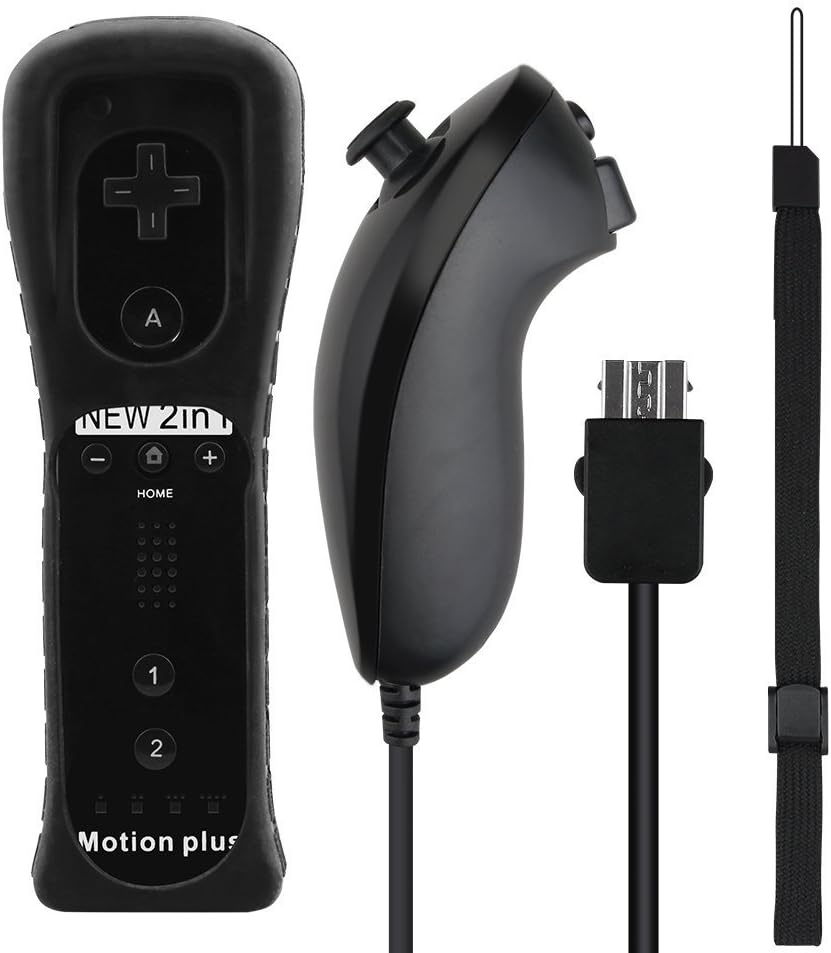 Replacement for Nintendo Wii Bundle Wiimote (Wii Remote) Black and