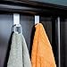 Tatkraft Seger Over the Door Hooks, Reversible Z Hooks for Over the Door or Cupboard Door, Hold up to 11Lbs (5 kg), Towel Holders, Set of 2, Stainless Steel
