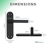 EAI Oliena Matt Black Internal Door Handles Pair on Backplate view 3