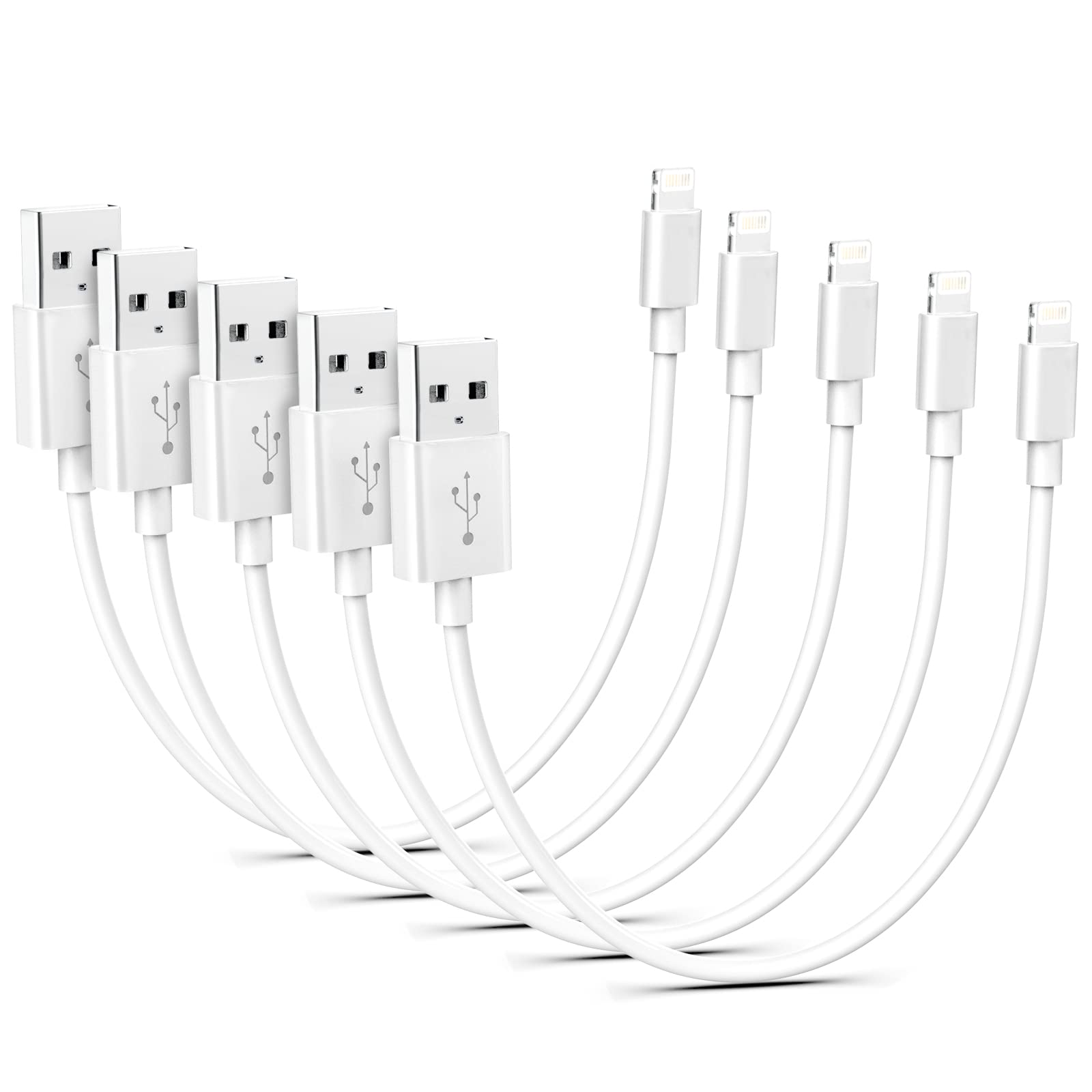 Photo 1 of Pantom Short Cables, 7-inch USB Cable Charger Compatible with iPhone 15 Max Pro/14/13/12/11/X/8/7/6/5/iPad iPod Airpods