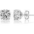 Carbon Atelier 1/2 to 4 Carat Lab Grown Diamond Round Stud Earrings for Women I 14k Gold Earrings (G-H, VS1-VS2, 0.50 to 4.00 cttw) 4-Prong Brilliant Cut Diamond I Push Back Studs