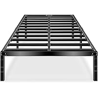 HAAGEEP Black Queen Bed Frame Metal No Box Spring Needed 14 Inch Platform Heavy Duty Beds Frames with Storage, BQ