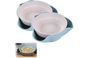 Mtxorvix Pistachio Bowl, Snack Serving Dish, Double Dish Nut Bowl with Nut Seeds Shell Storage, Pistachios, Peanuts, Cherries