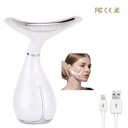 Ultraschall Gesichtsgerät, Gesicht Schönheitsgerät mit Heiß-Kalt Galvanischer strom Kopf, ION Mikro-Strom Radio Frequenz Kosm