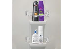 CCBASEBALL RV Shower Corner Storage Bar, Stainless Steel Adjustable Length 7.6-13.6 inches with Rotatable Angle Bases, RV Camper Travel Trailer Bathroom Organization Accessories (2 pack