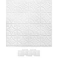 American Tin Ceilings [5 Pack Kit 24" x 24" 100% Tin Nail-Up Ceiling Tiles | Pattern #3 Bright White Satin Small Victorian Design with Floral Arching Diamonds for Ceilings & Kitchens