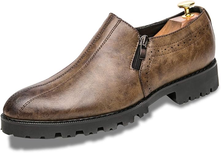 Amazon Poly メンズシューズ レザーシューズ ドレスシューズ ビジネスシューズ カジュアル靴 紳士靴 ハイヒール ストレートチップ G E ビジネスシューズ