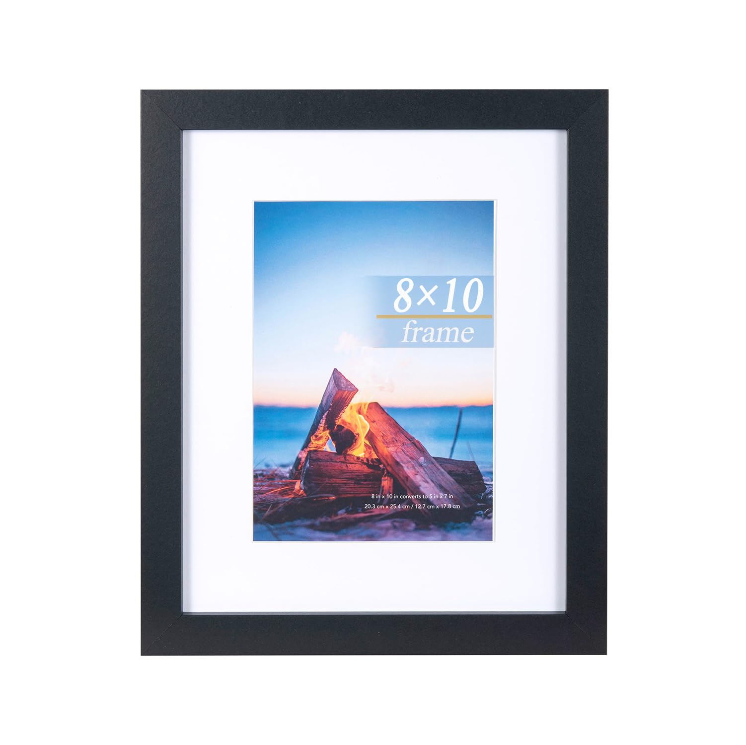 Scholar Tree Black 10x8 Photo Frames, Wooden Picture Frames 10x8 with Mount for 7x5 Frame for Freestanding and Wall Mountable… — image 1