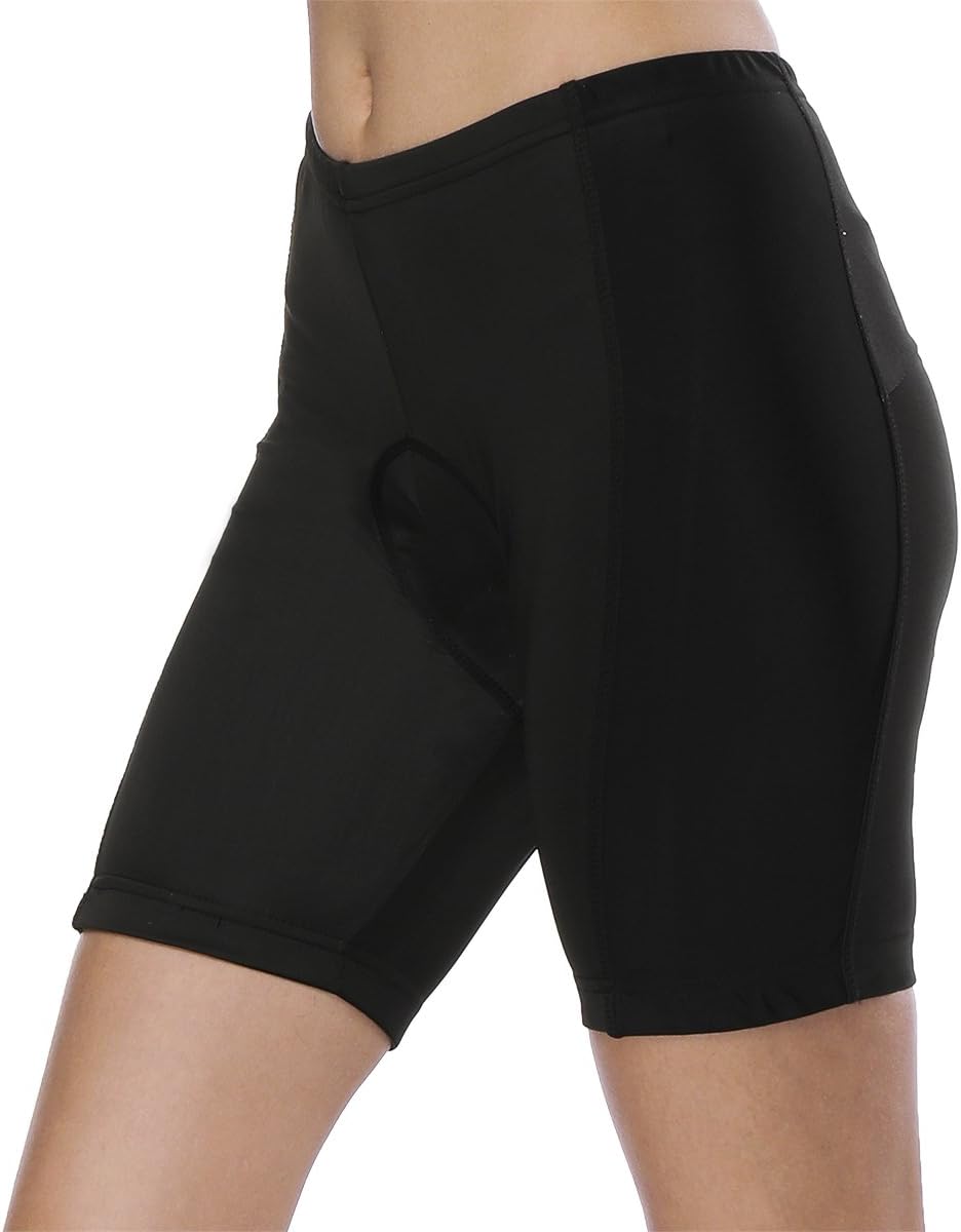 Womens Cycling Shorts Printed Breathable Bike Short Pants with 3D Coolmax Padded Reflective Bar