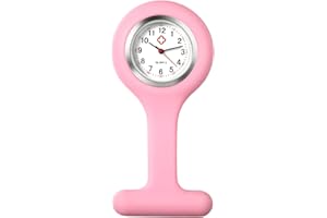 1-5 Pack Nurse Watch with Second Hand for Women and Men Pin-on Brooch Hanging Lapel Watch Silicone Jelly Cover Round Stethosc